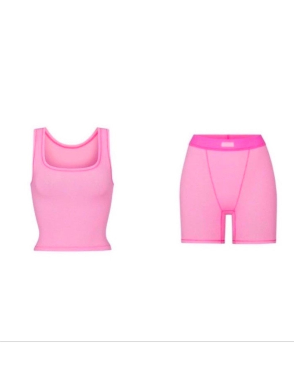 NWT Skims Cotton Rib Tank & Boxer Set Bubblegum Pink Medium